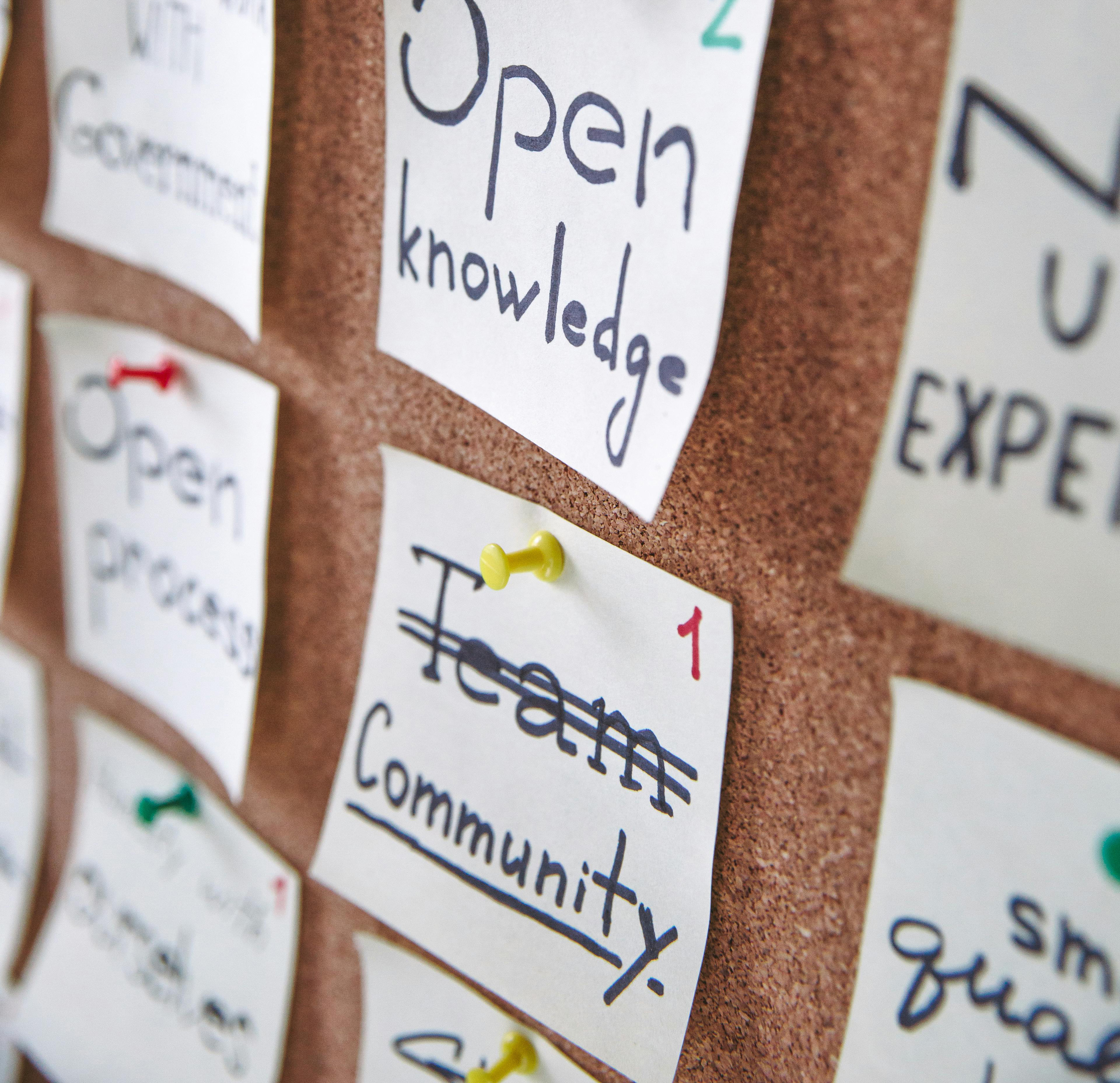 Image of Post It notes with community driven text